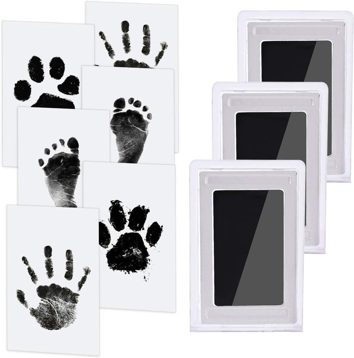 3 stuks Inktkussentjes voor baby-aandenkens — M — 8 x 12,5 cm— Voor hand- en voetafdrukken van kinderen, en pootafdrukken van baby's & huisdieren — Herinneringsinktkussentjes voor de eerste verjaardag — Ideaal voor pasgeborenen 0–12 maanden