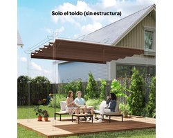 Uitschuifbare luifel, pergola van 2,5x2,55 m Café