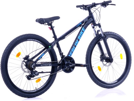 Berlin Bike MTB - Mountainbike 26 inch - 21 versnellingen Shimano - Framemaat: 38 cm - Zwart/Blauw — afbeelding 2