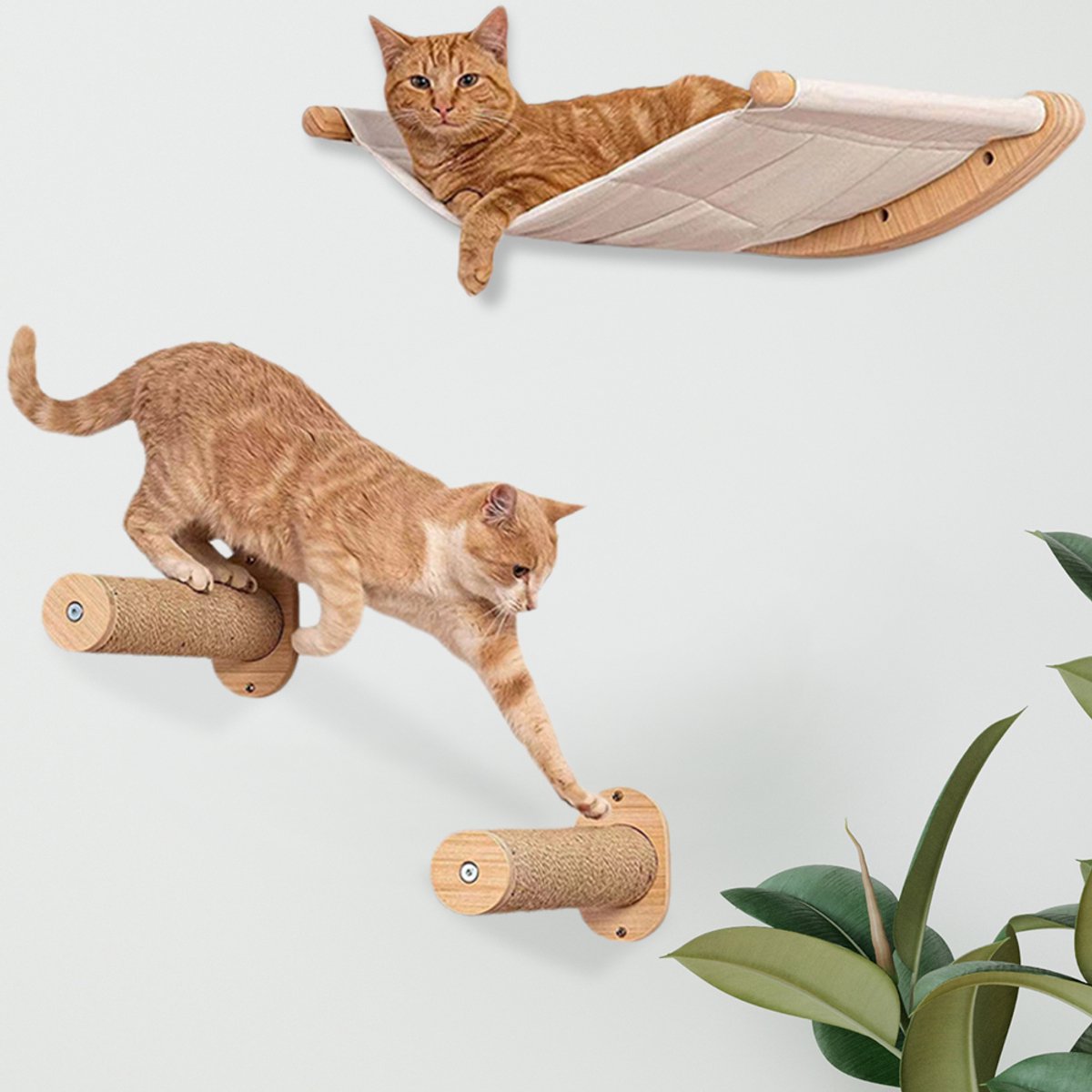 PIPIPOXER-3-delig-Klimwand voor katten-Katten klimmuur -Katten Hangmat