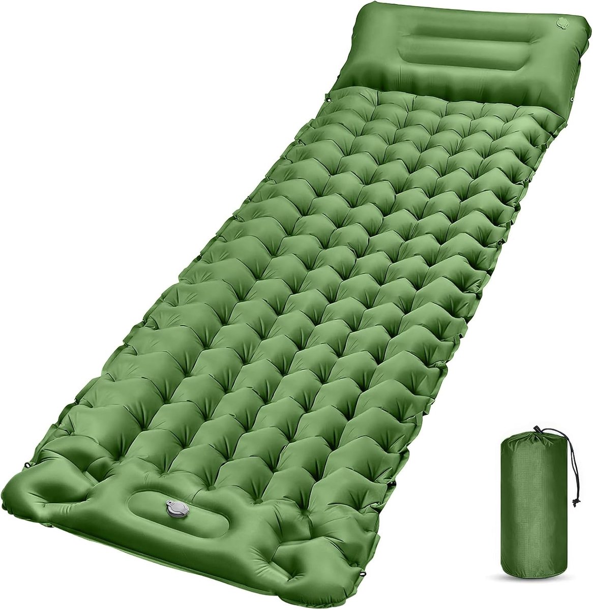 Luchtbed - Slaapmat - Campingbedje - Slaapmatten - Luchtbed met Ingebouwde Pomp - Luchtbed 1 persoons - Groen