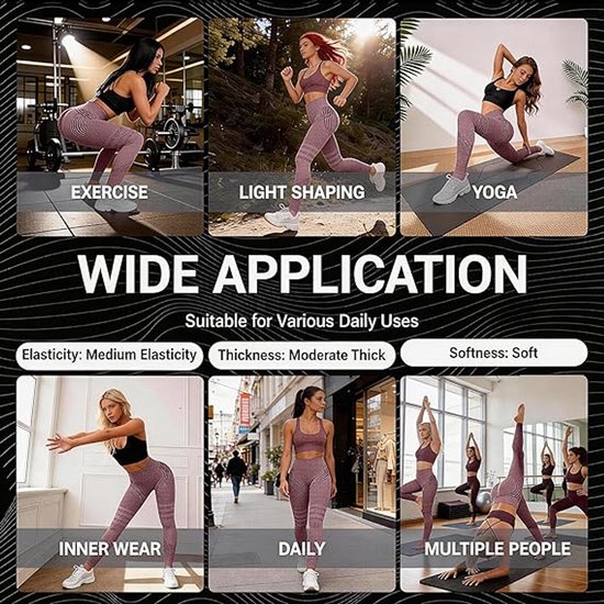 Anti-cellulitis-leggings - sportlegging voor dames - lange compressielegging billen push-up hoge taille ondoorzichtig - yoga pilates sportbroek - 1 stuk-Sportbroek - Roze - S — afbeelding 3