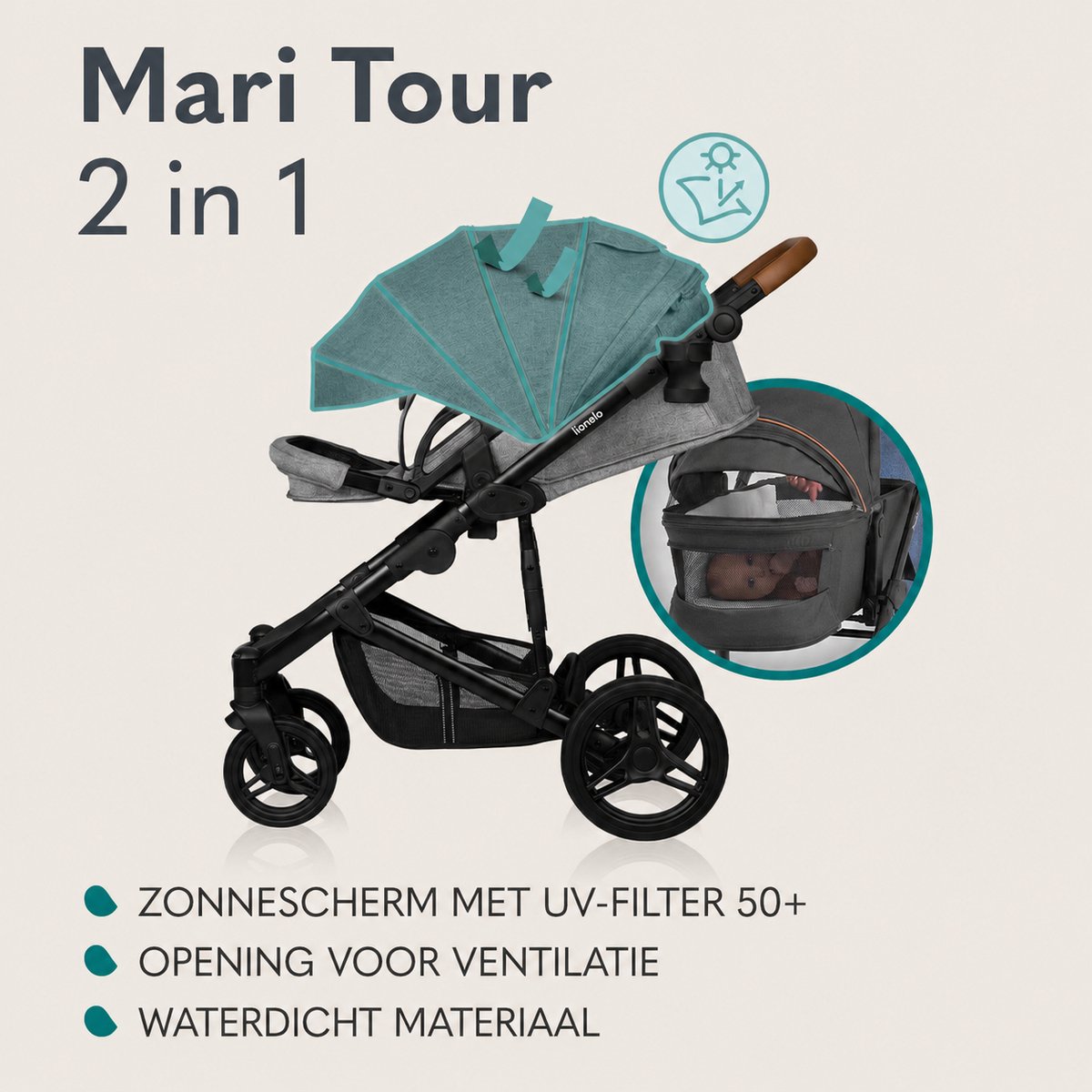 Lionelo Lionelo Mari Tour 2in1 Kinderwagen - afbeelding 5