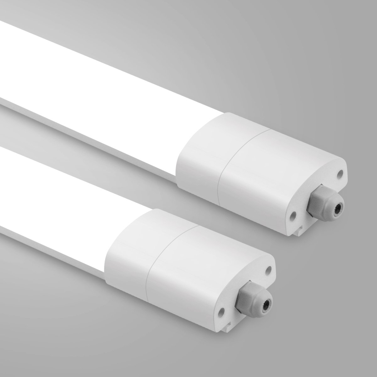 Oraymin 2x LED Plafondlamp 57.5cm - LED Batten Lichtbalk 20W 2200LM IP66 - 4000K Koppelbaar - Garage Kelder Gang Wit