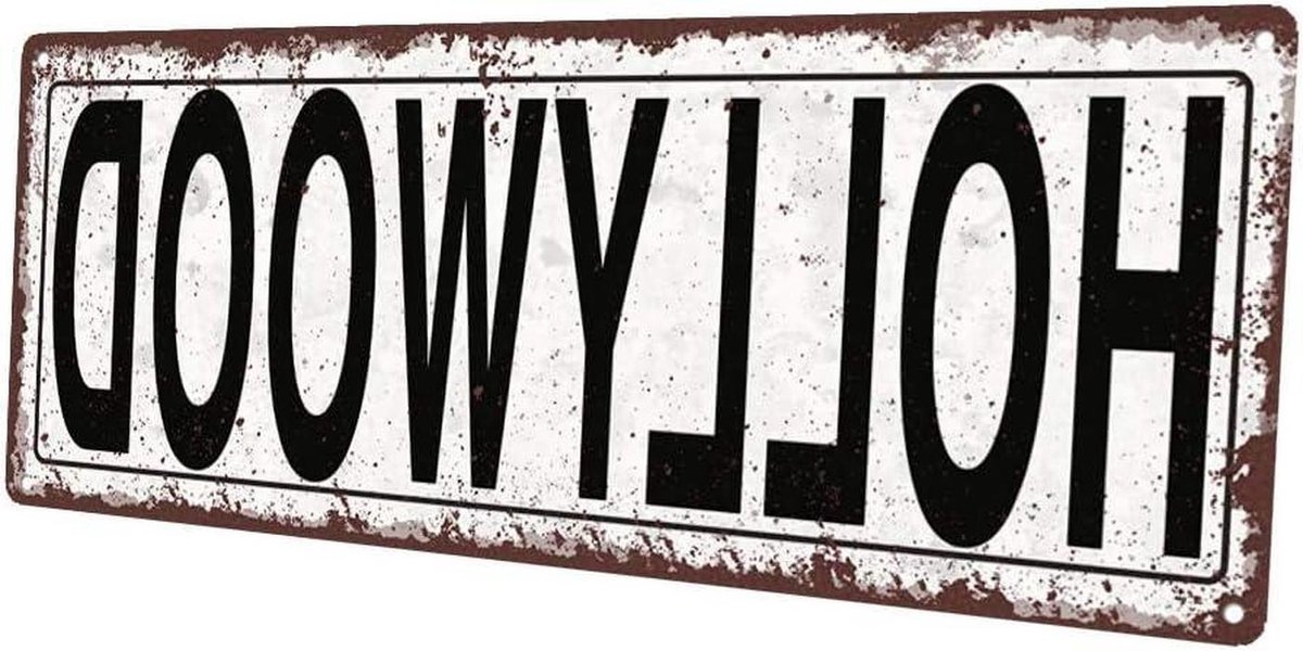 Homebody Accents TM Hollywood metalen straatnaambord, rustiek, vintage