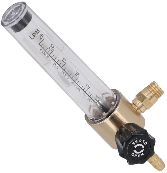 Gasstroommeter - Vlotterbal meter - Industriële meting - Nauwkeurige regeling - 1-25L - Zilver — afbeelding 3