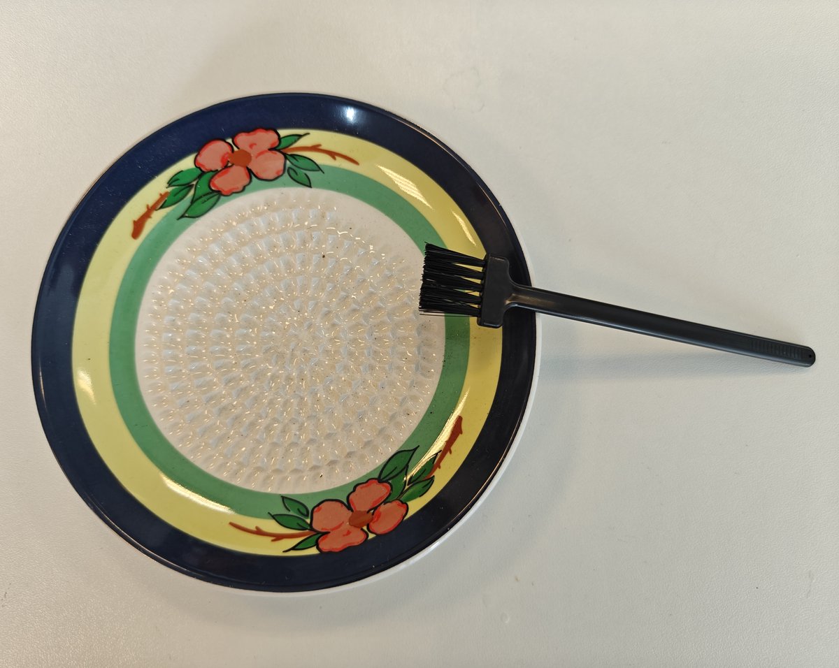 Rasp bordje inclusief kwastje, bloemen