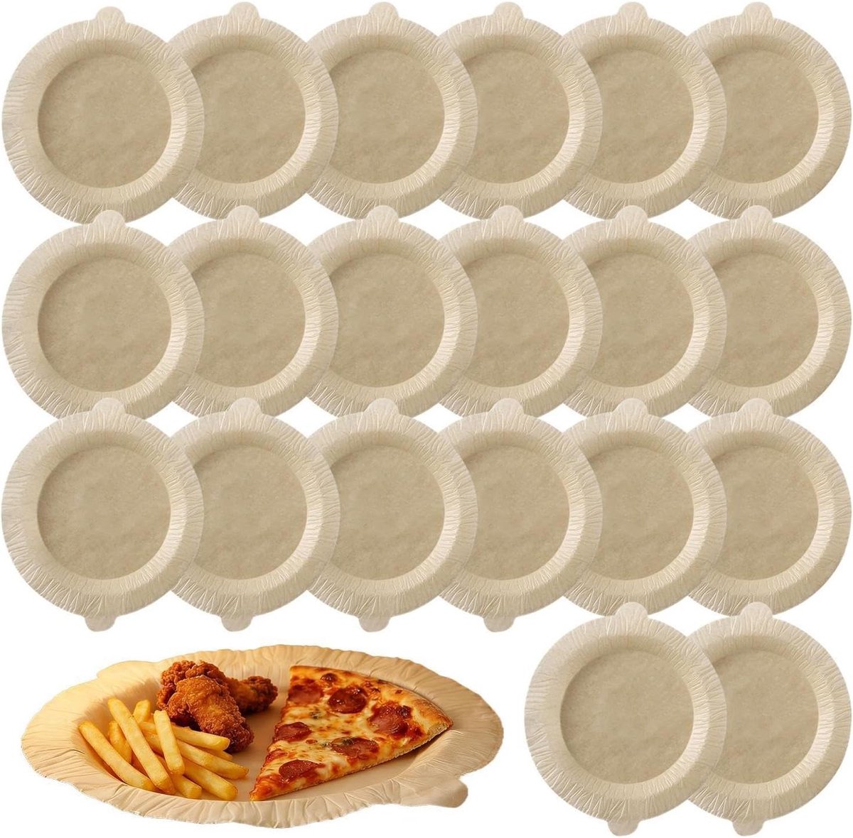 Heteluchtfriteuse Papier - Bakpapier Airfryer - Koken en Bakken - Antiaanbaklaag - 24 cm - Wit