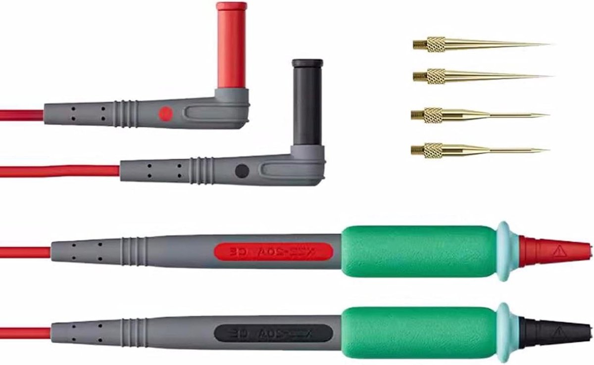 Industriële Multimeter Kabel - Testsonde Set - Elektrisch Testen - Hoge Spanningsweerstand - 20A 1000V - Zwart