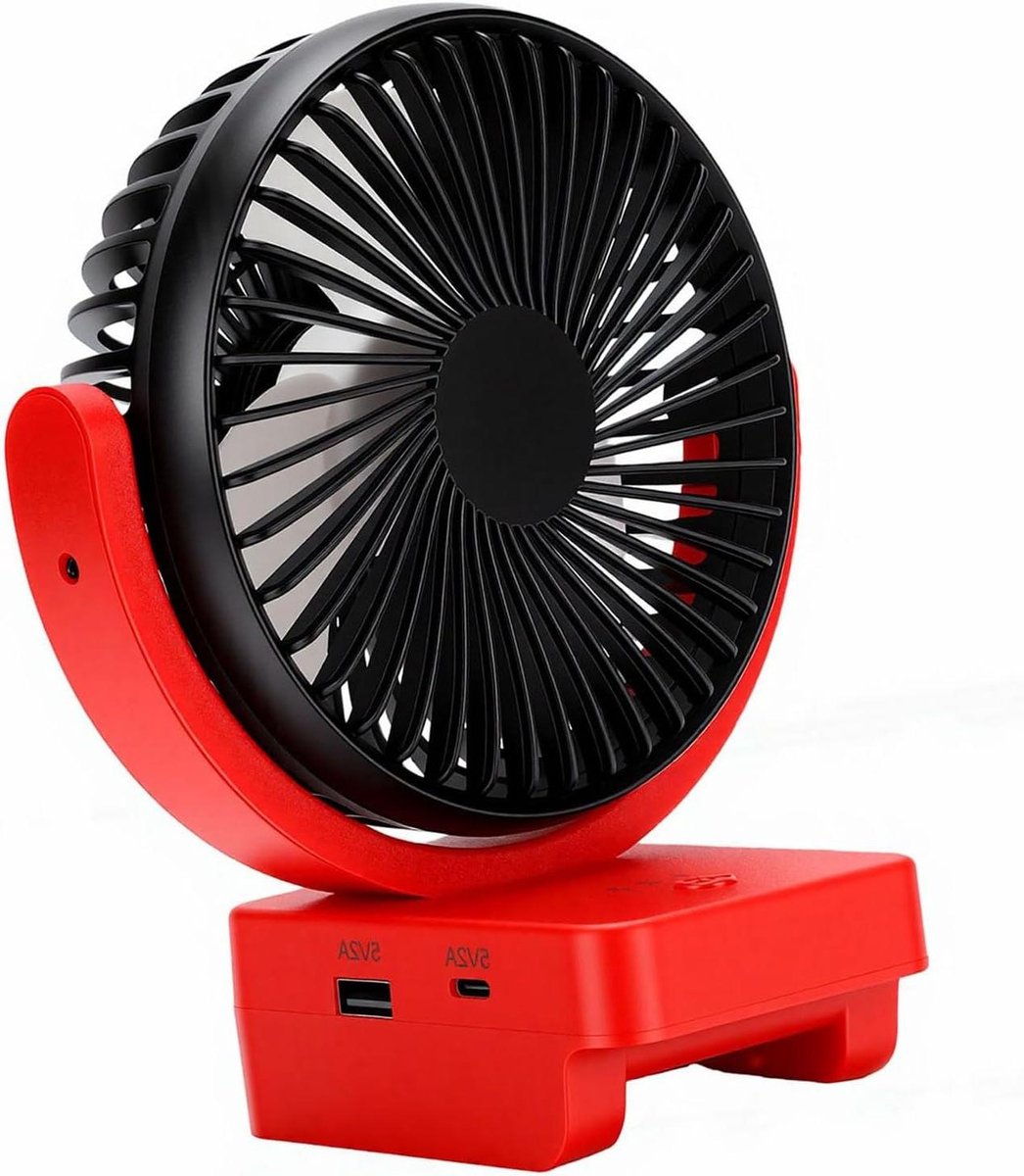 Draagbare Ventilator - Ventilator op Batterij - Koelen op Locatie - 360 Graden Rotatie