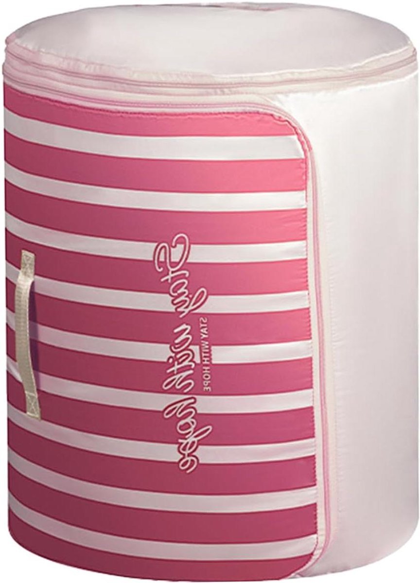 Opbergtas Beddengoed - Dekbed Hoes - Ruimte Besparen - Rollend Compressie Mechanisme - 55x45 cm - Roze