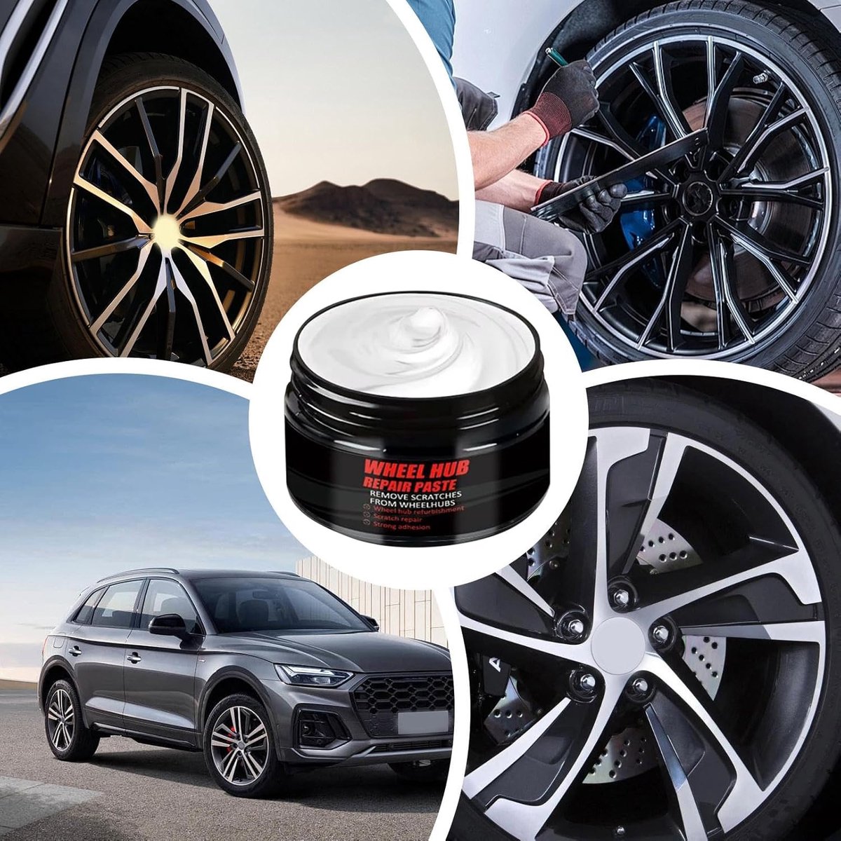 Krassenverwijderaar Auto - Velgen reparatieset - Velgen polijsten - Snelle polymerisatie - 50 g pasta - Grijs – foto 4