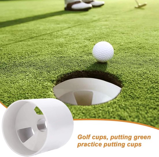 Oefenbeker Golf - Putting Cup - Golfvaardigheden Verbeteren - 3-Gats Ontwerp - 10x10.8x10.8cm - Roomwit — afbeelding 5
