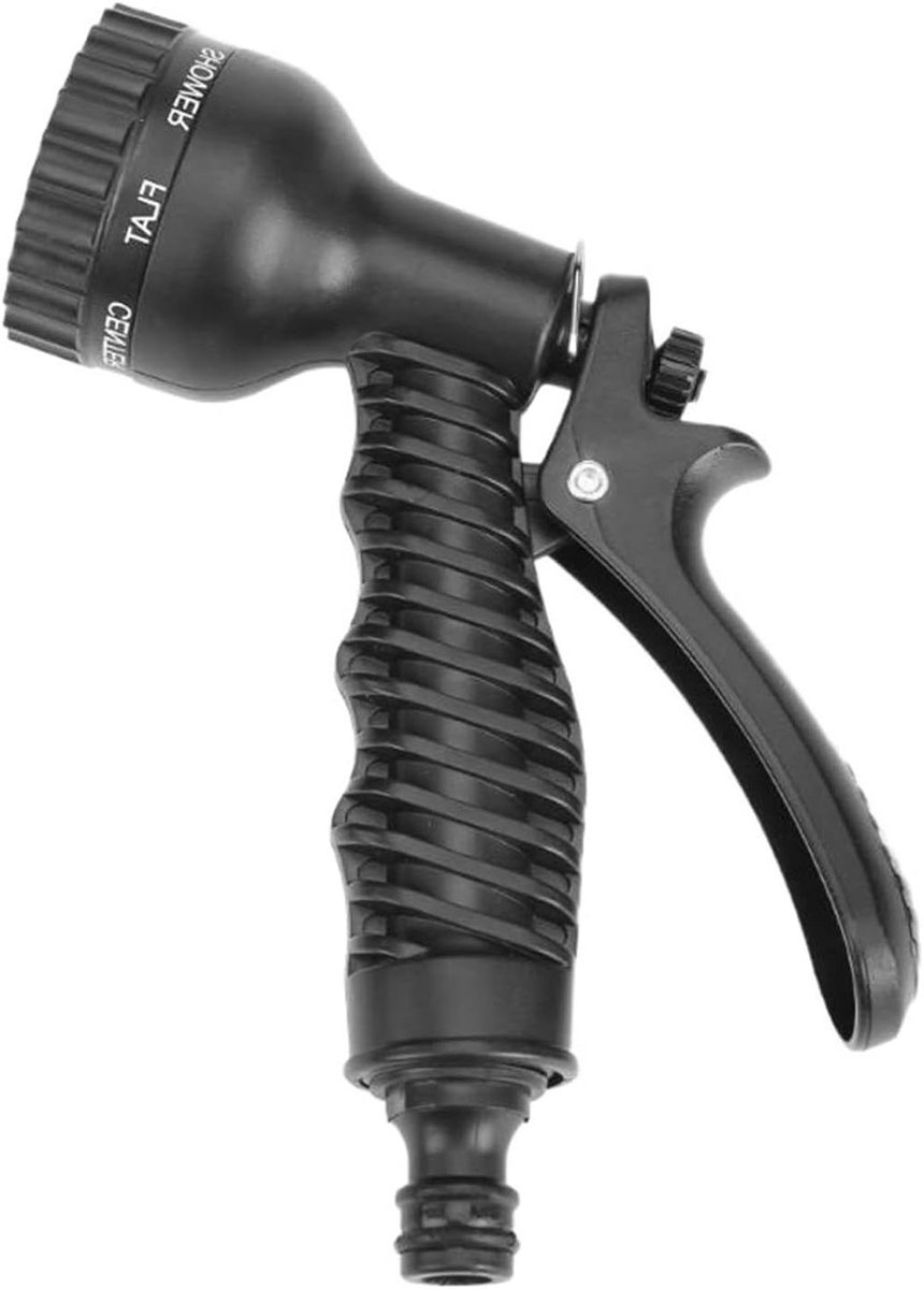 Slangpistool - Verstelbare sproeier - Tuin bewateren - Multi patroon mondstuk - 18 cm - Zwart/groen