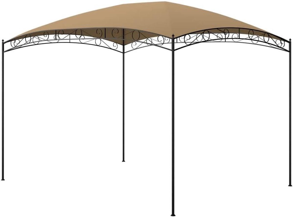 Paviljoen - Feesttent Tuinpaviljoen - Buitenfeesten Organiseren - PA-gecoat Dak - 3 x 4 x 265 m - taupe