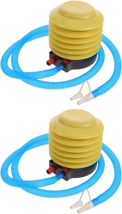 Voetpomp met verwijderaar - Handpomp Ballenpomp - Fitness Ballen Oppompen - Voetbediend Ontwerp - 2 sets - Geel