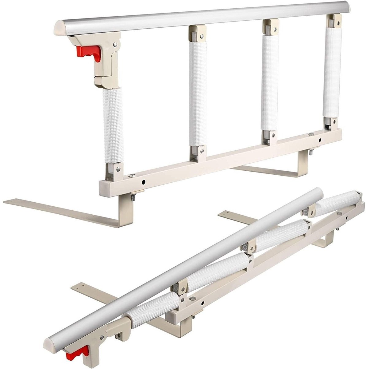 Opklapbaar Bedhek voor Senioren – Veiligheidsrail met Eénknops Inklapsysteem 118 x 45 cm