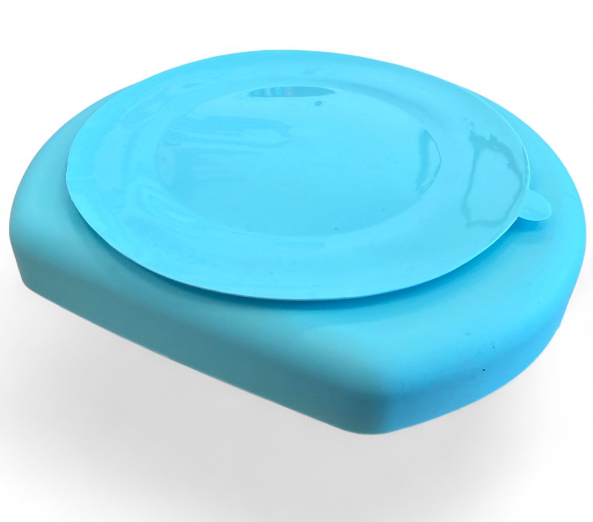 Stevig Siliconen Baby Eetbord met Zuignap – Dik en Robuust BPA-vrij Antislip Kinderbord met 3 Vakjes – Zacht Flexibel Kinderservies van FDA Food Grade Siliconen – Blauw – 20,5 x 18,5 x 3 cm