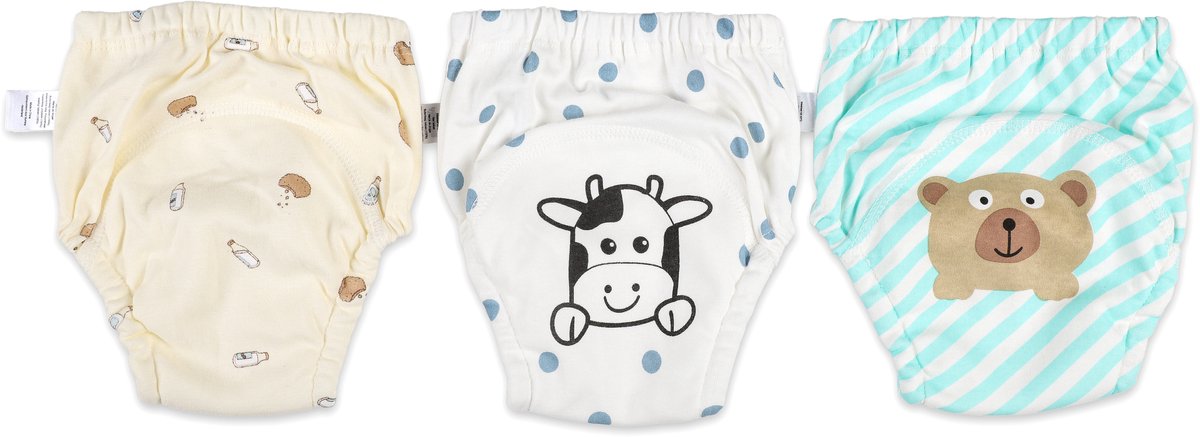 Bummy - Zindelijkheidsbroekjes - Oefenbroekjes zindelijkheid - 3 Stuks - Maat L (14,5-17kg) - Trainingsbroekjes - Wasbaar & Waterdicht - Zacht Premium Katoen - REACH-getest