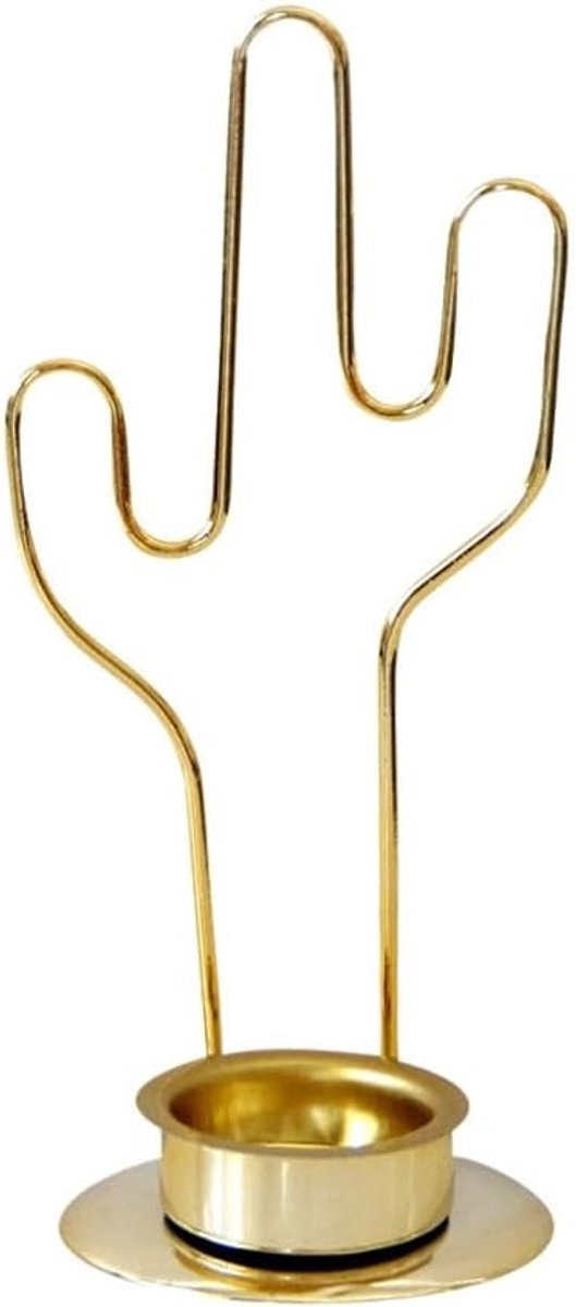 Gouden cactus wierookhouder voor wierookconussen en -stokken met asopvang voor meditatie, yoga en spa decoratie
