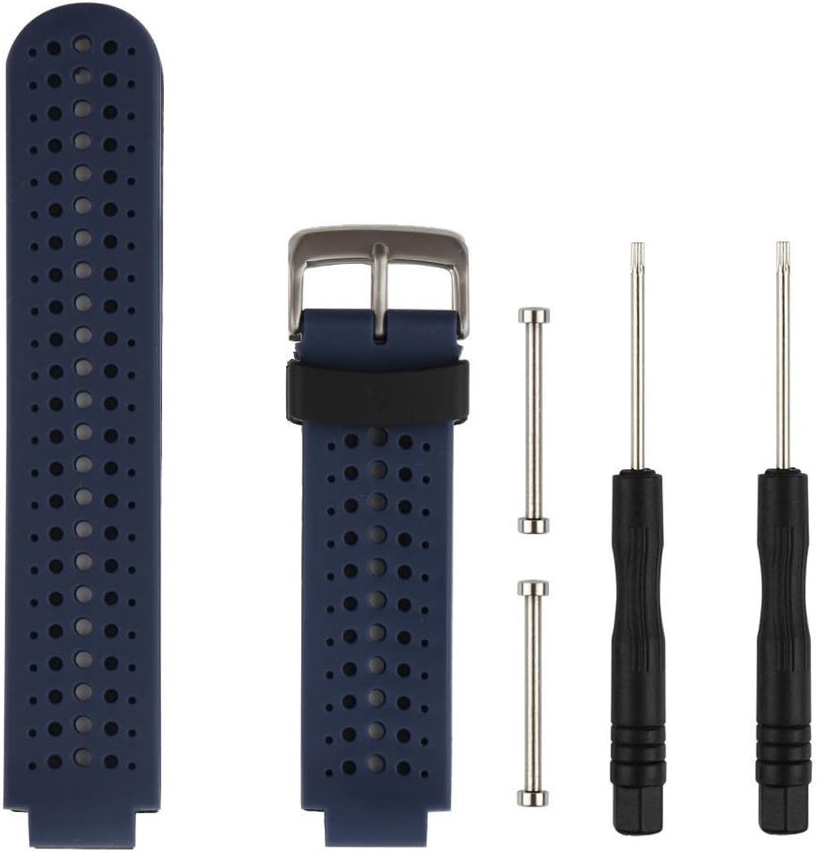 Zachte Silicoon Horlogeband voor Garmin Forerunner 235/235Lite/220/230/735XT/620/630 en Approach S20 S5 S6 - Comfortabele en Duurzame Vervangband - Navy Blauw