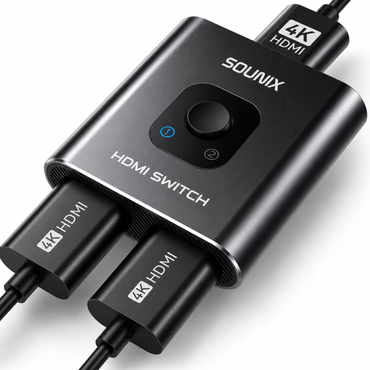 Bol.com Sounix Bi-Directional HDMI Switch - HDMI Splitter - 4k@60Hz - HDMI Switch 2 Poorts - 2 In 1 Uit / 1 in 2 uit - Aluminium... aanbieding