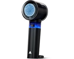 Polarex Handventilator Incl Extra Koelplaatfunctie - Mini Ventilator - Draagbare Ventilator met 100 Snelheden - USB Oplaadbaar, Display en 3000mAh Batterij - Zwart