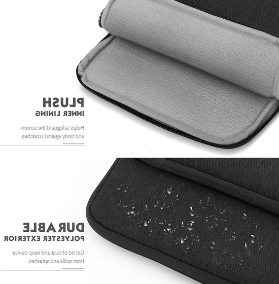 Tabletzak voor 8-9 Inch Tablets met Opbergvakken - Geschikt voor iPad Mini en Galaxy Tab A7 Lite - Zwart en Grijs — afbeelding 2