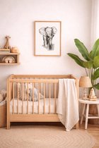 Zwart Wit Poster A3 Olifant – Dierenposter Babykamer – 29,7x42 cm – Kraamcadeau – 300g Mat Papier – Lieve Posters