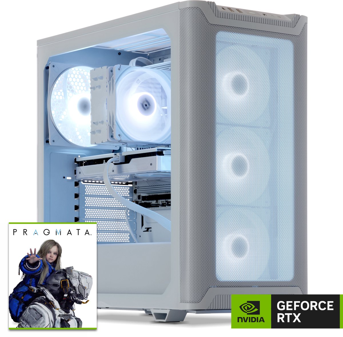Sedatech Advanced Gaming PC Premium White Edition • AMD Ryzen 7 9700X 8x 3.8GHz • Geforce RTX5080 • 32Gb DDR5 • 2Tb SSD M.2 • WiFi • Bluetooth, USB C 4.0 • Windows 11 • Desktop computer