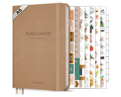 Systemyze Bullet Journal – Notitieboek A5 – Journal Notebook – Hardcover Vegan Leer – Taupe