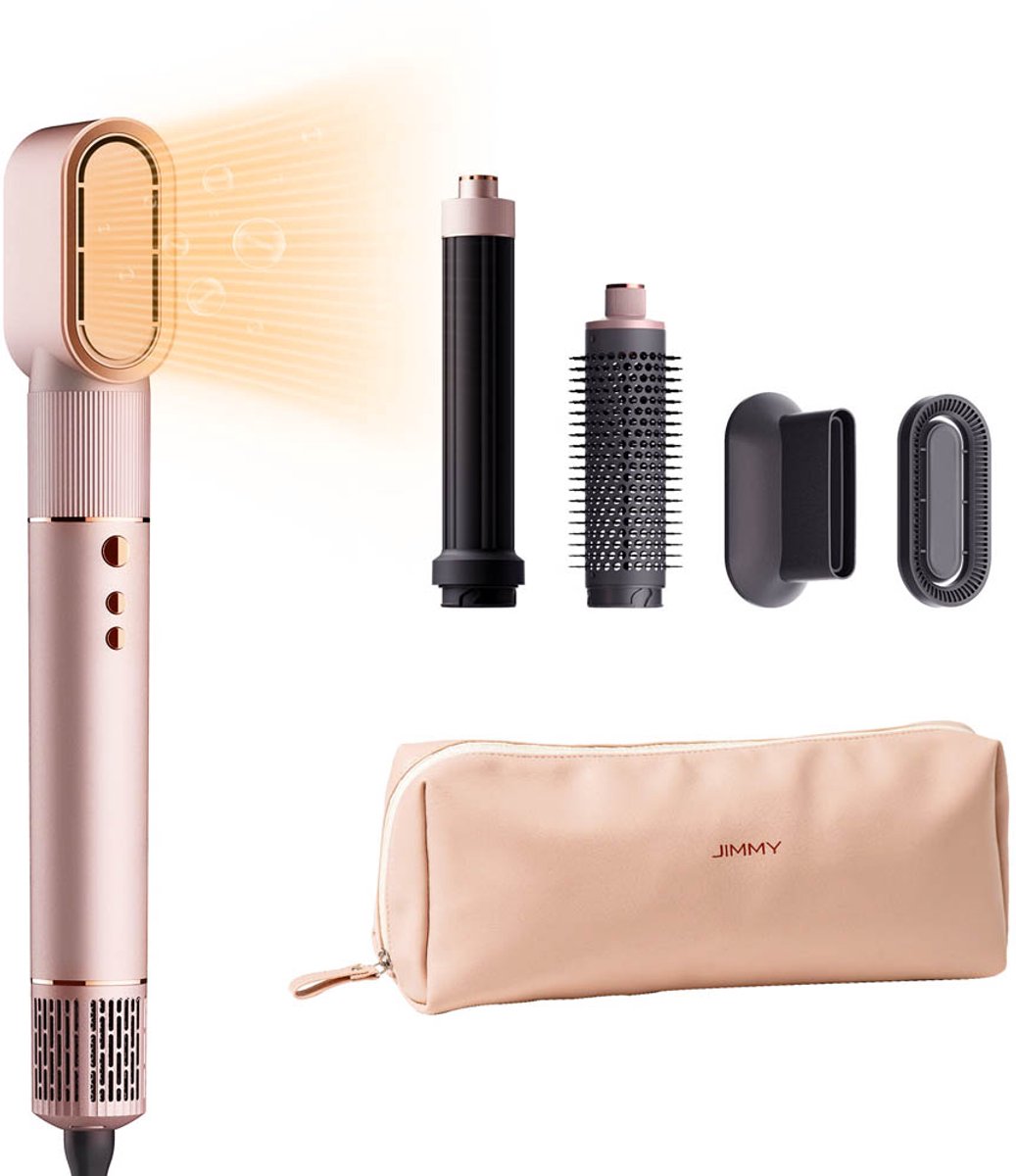 JIMMY HF9 Pro Haarstyler - 7-in-1 Föhn & Styler met 110.000 RPM, Collagen & Ionen, voor Krullen & Steil Haar, zonder Hitteschade