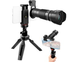 40x zoomlens, met statief, telelens voor mobiele telefoon, telescoop voor mobiele telefoon, cameralens voor mobiele telefoon. Geschikt voor wandelen, kamperen, wildobservatie, maanfotografie, sport, spelletjes, concertbezoek, enz.