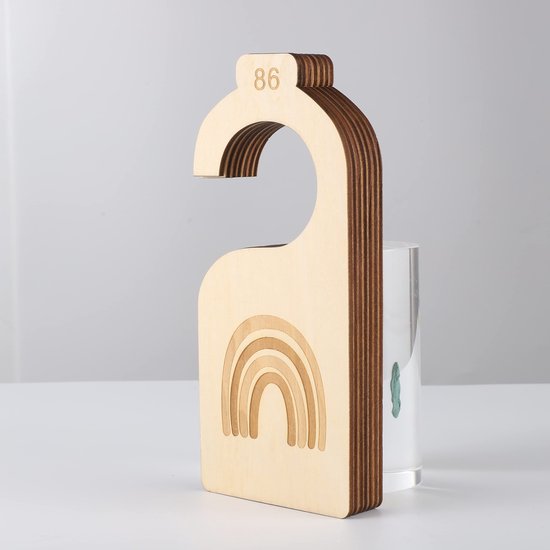 VVGoods - Houten kledingvak voor baby's in regenboogdesign, 7 stuks, maten 50 tot 86, veilig en duurzaam organiseren en scheiden van babykleding. — afbeelding 3