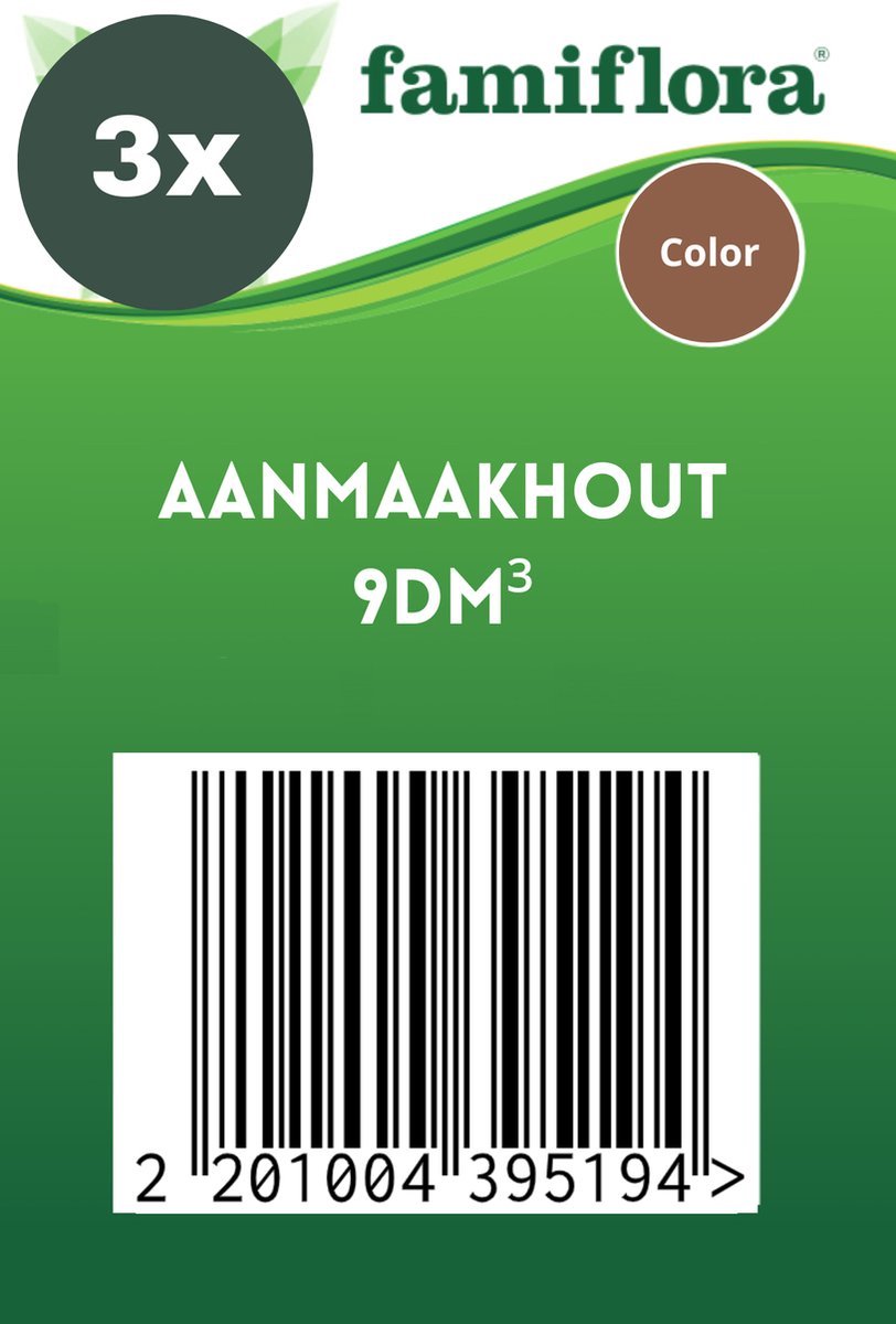 Famiflora zak aanmaakhout 10-12KG - Gekapt hout - 36dm³ (=36 liter)