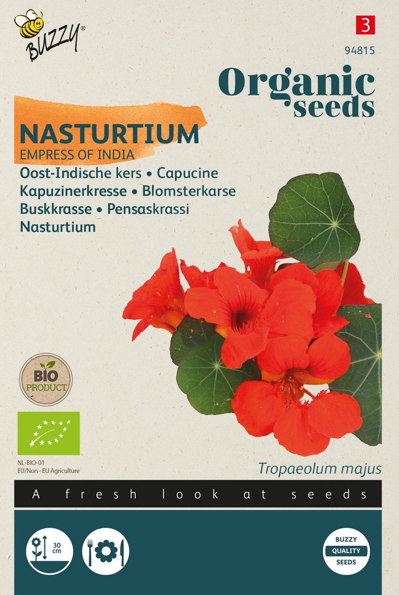 Zaden tropaeolum empress india 1.5 gram