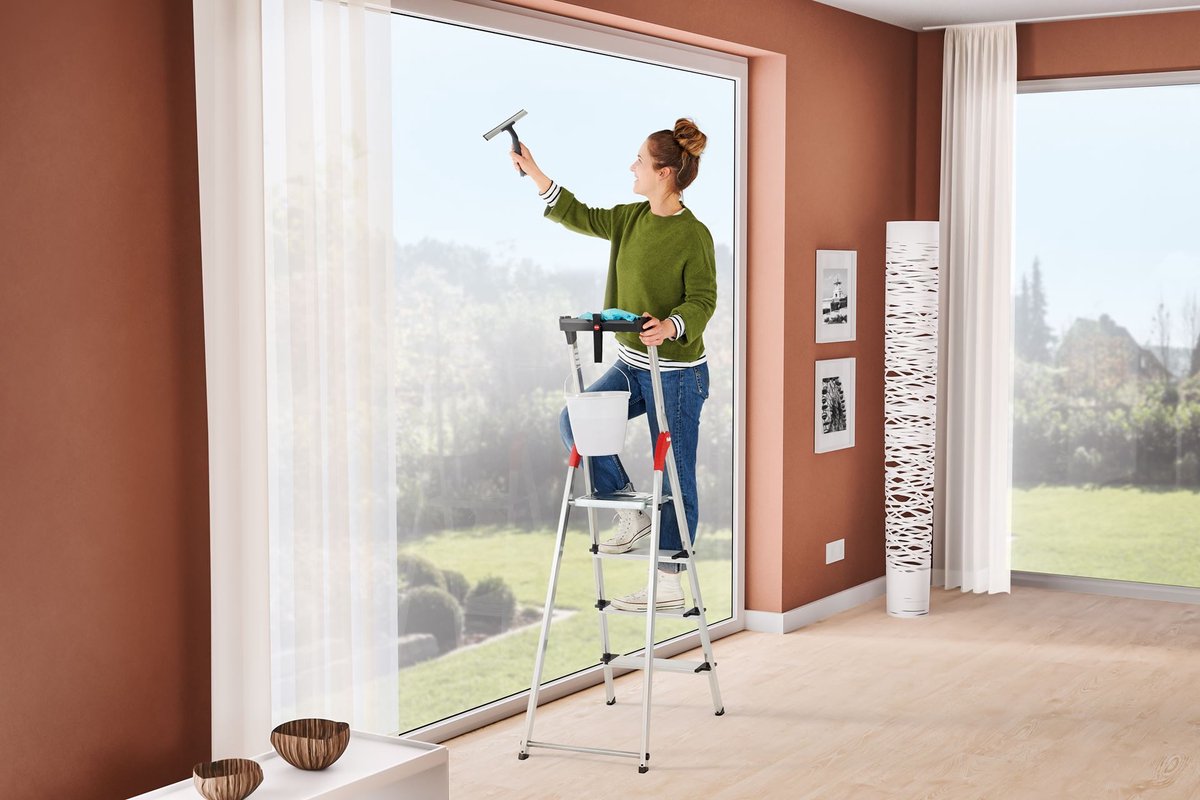 Trapladder Hailo L80, EN 131, met multifunctionele schaal en XXL-treden, tot 150 kg, div. varianten – foto 3