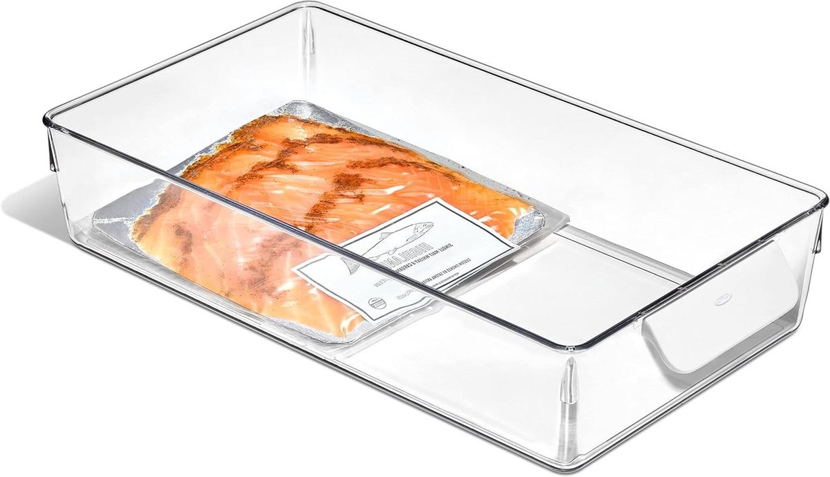 Koelkast Opbergbak - Koelkast Organizer - Voedsel Sorteren - Gladde Glijdende Basis - 376 x 203 x 76 cm - Transparant