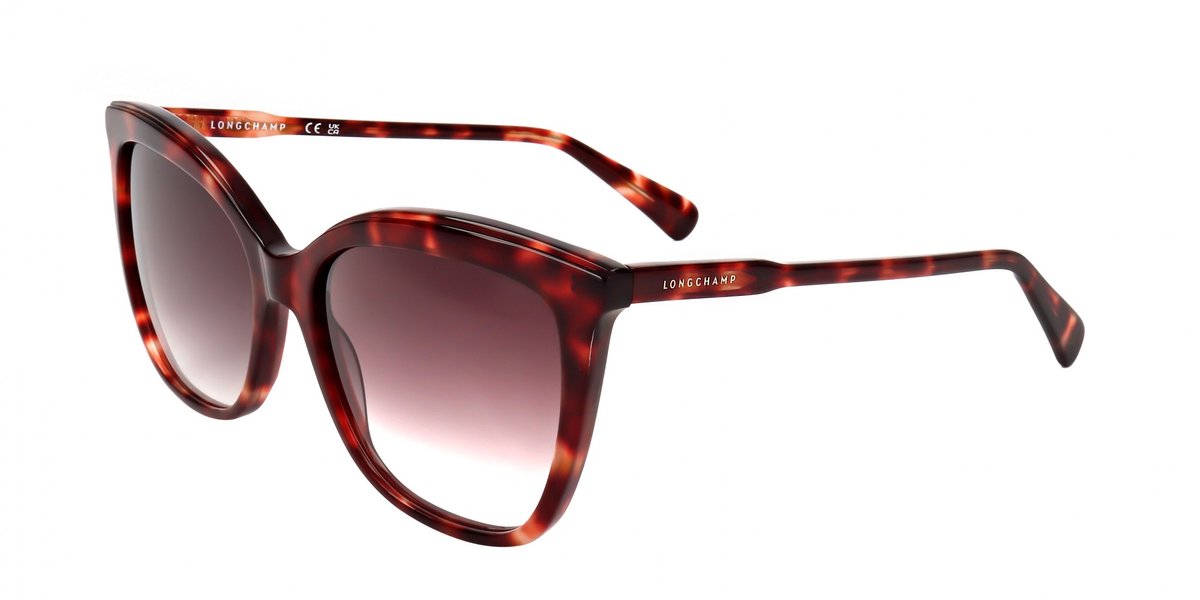 Longchamp LO729S Red havana 55/17/140 WOMAN Zonnebrillen