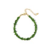Cavill - Zilveren Armband - 925 Sterling Zilver Verguld - 19 751 ct Russische Diopsied Fancy Kraalvorm - Verstelbaar - Elegant Groen Sieraad