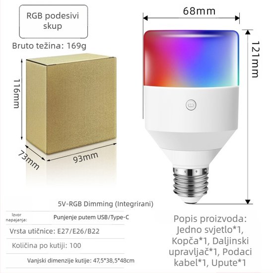 Draagbare LED Lamp, 2 stuks Oplaadbare E26 LED Lampen met Afstandsbediening, Dimbare Lamp met 11 Kleuren en 3 Timerfuncties, 2000mAh Batterij, Voor Binnen en Buiten van Lamppro — afbeelding 5