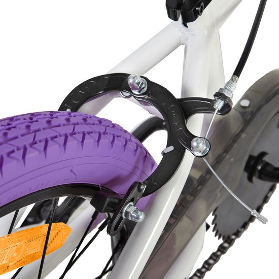 Joystar Brockway BMX-fiets - 20 inch - Handrem - Remmen - Achter V-brake - Pegs - Paars - Geschikt voor buitenactiviteiten in de lente van JOYSTAR — afbeelding 3