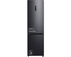 Inventum KV2010B No Frost energiezuinige koel-vriescombinatie - 201 cm hoog - 378 liter - Zeer stil: 29 dB - Superkoelen - Supervriezen - Vershoudlade - Energielabel A - Vrijstaand - Zwart