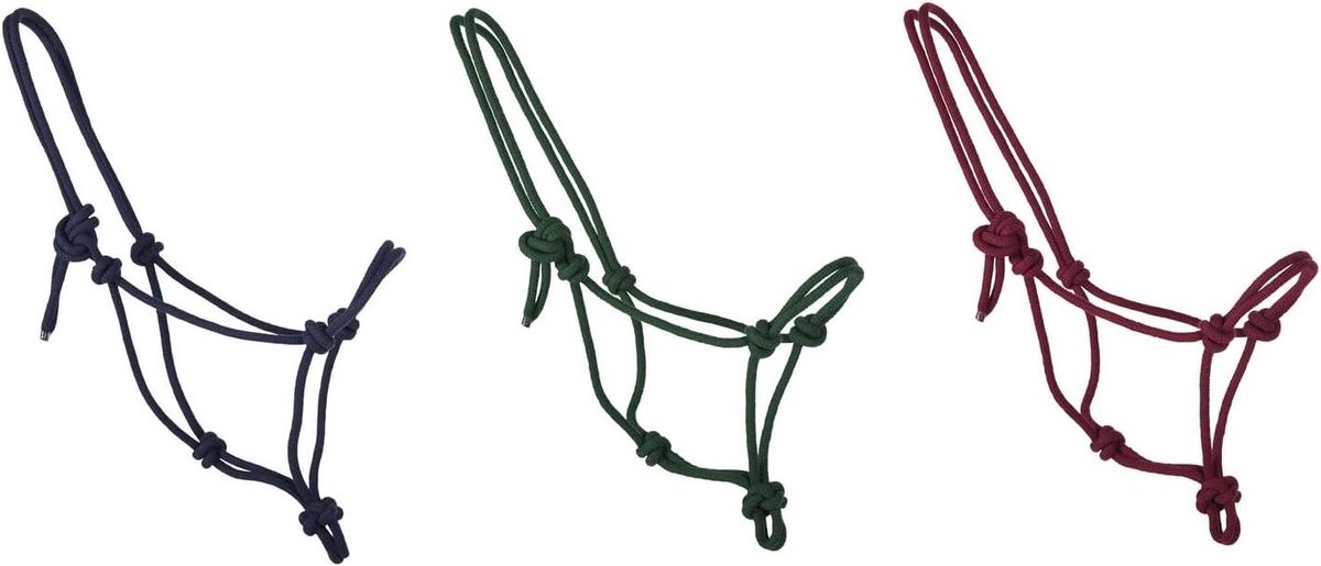 Knoophalster Paarden - Paardentouw - Bodemwerk - 8 mm dik touw - Shetty tot XL - Donkergroen