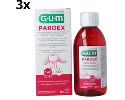 GUM 3x Mondspoelmiddel Paroex 300 ml