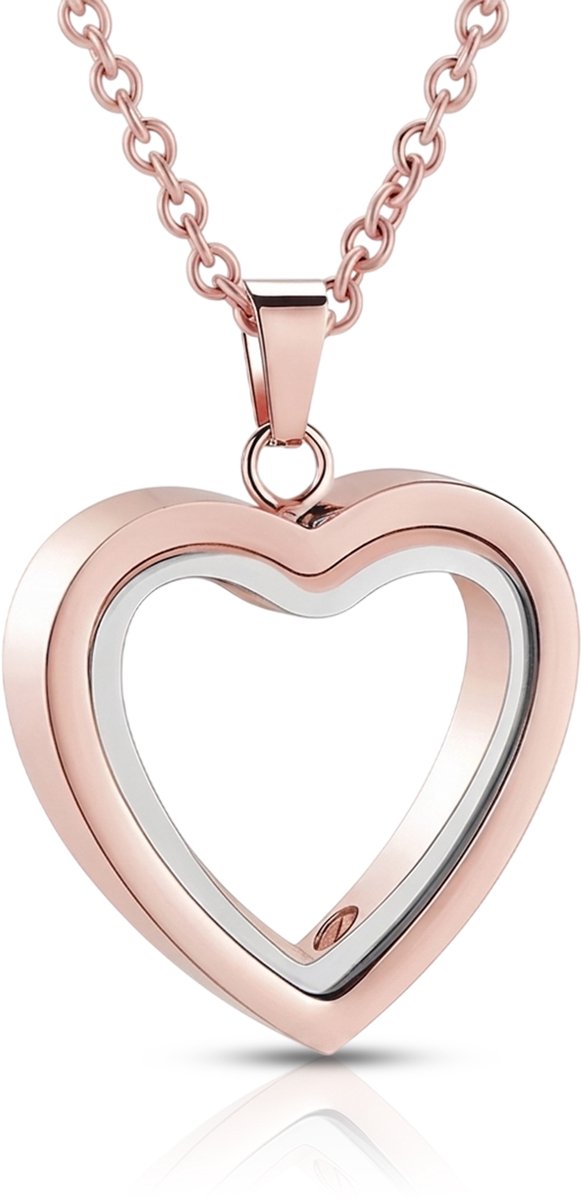 Rosé Gouden As Hanger Hart – Mini Urn Ketting – Herinneringssieraad – RVS – Inclusief Ketting & Vulsetje
