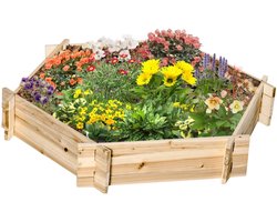 Grote Plantenbak - Zeshoekig Verhoogd Tuinbed - Doe-het-zelf Bloembak - Plantenbed - Kweekbak - Moestuinbak - voor Buiten, Terras, Tuin & Balkon - voor Groenten, Bloemen & Kruiden - 100 x 92 x 16 cm