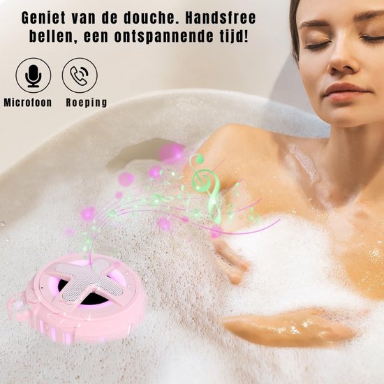 Florixa® Douche Speaker - Badkamer Speaker - Douche Speaker Bluetooth - Zwart - 11cm x 10cm x 6cm van florixa — afbeelding 4