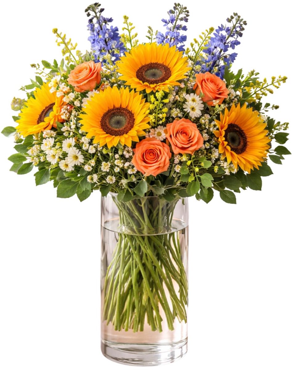 Home & Styling Bloemenvaas - Cilinder vorm - transparant - glas - 19 x 60 cm - rechte cilinder - boeketten - sierrtakken