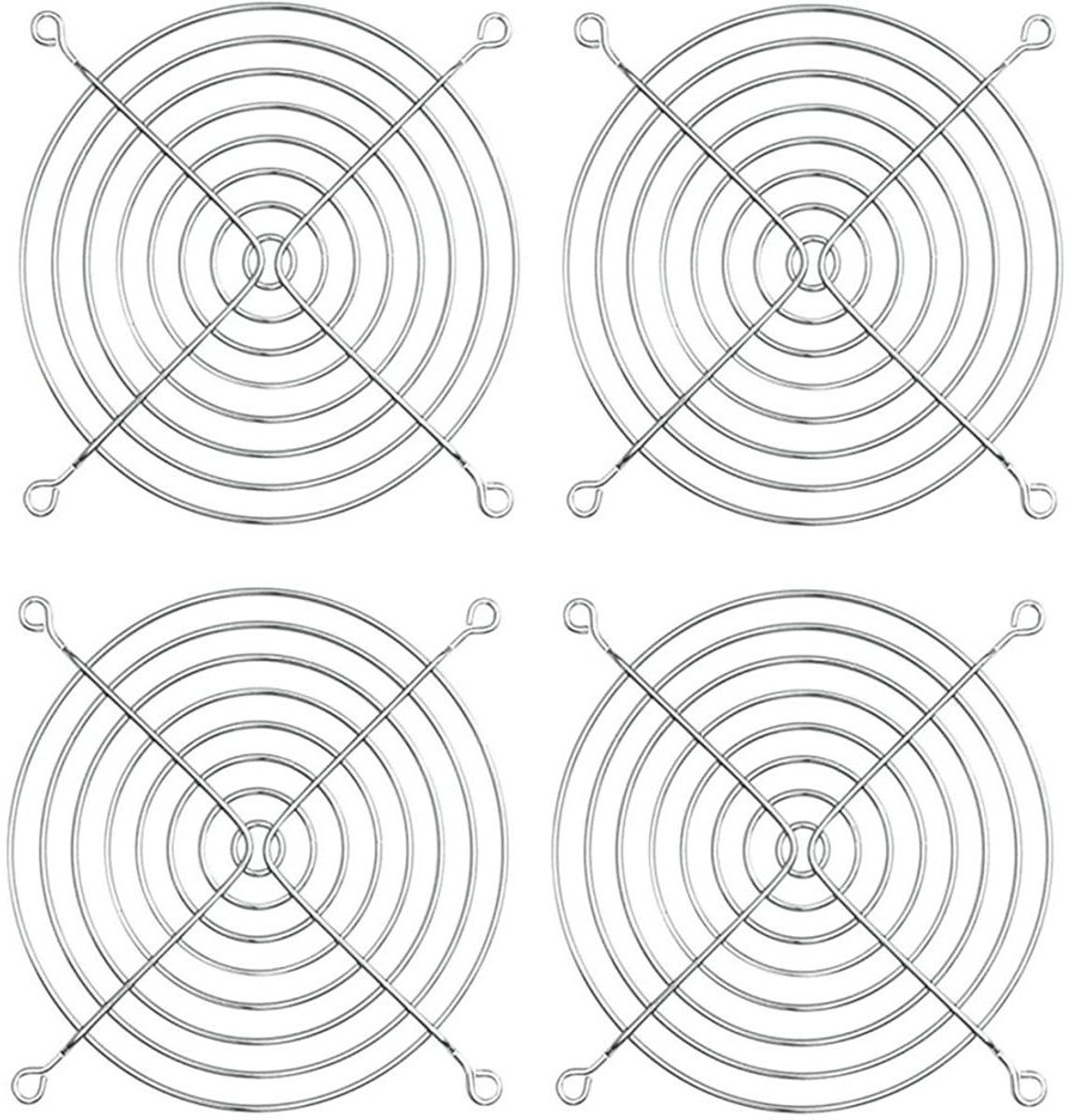 Ventilator Grill - Fan Guard - PC Koeling - Metalen Bescherming - 120mm Pack van 4 - Zilver